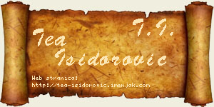 Tea Isidorović vizit kartica